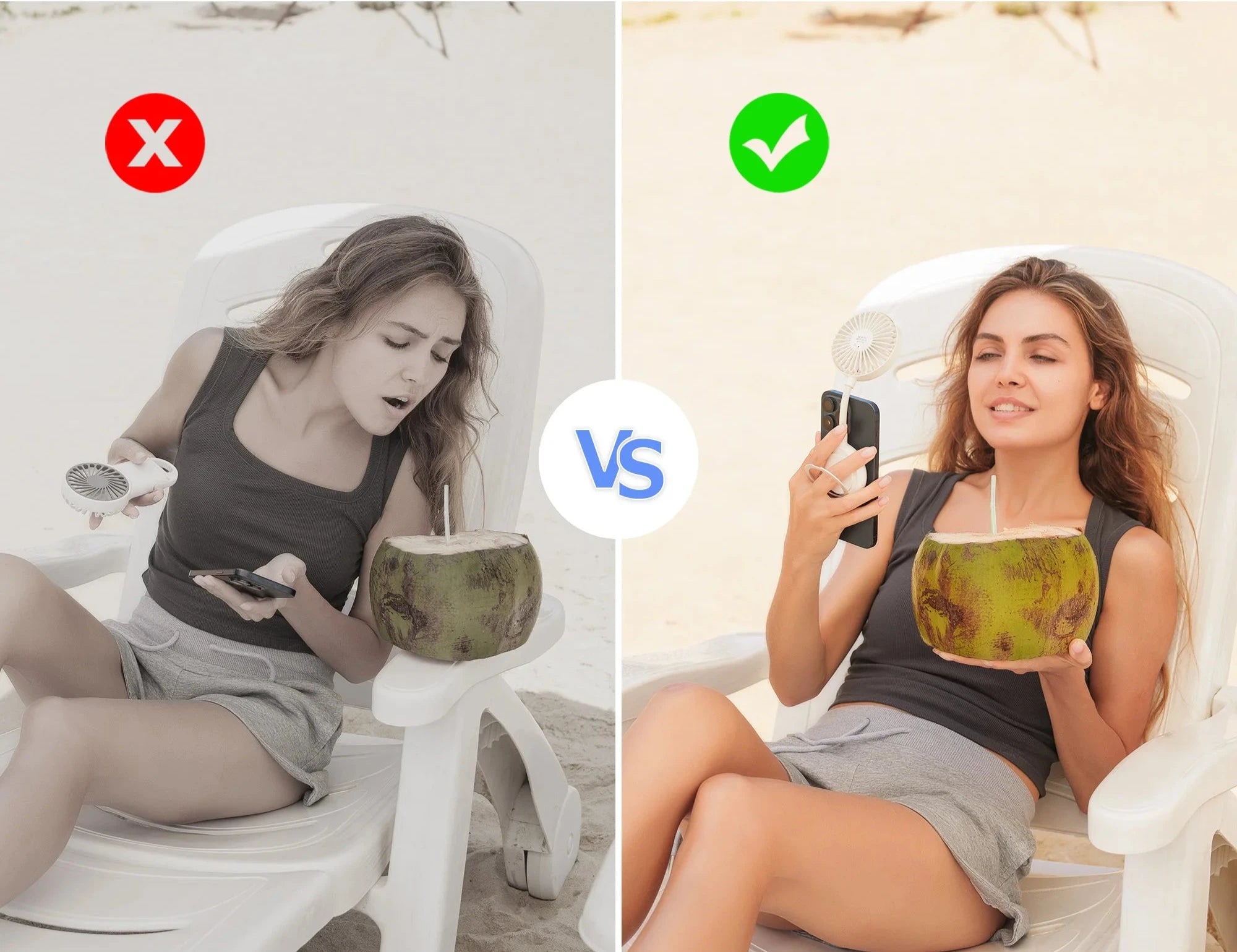 GlowCool- Magnetic Phone Fan One Hand Fan with Phone
