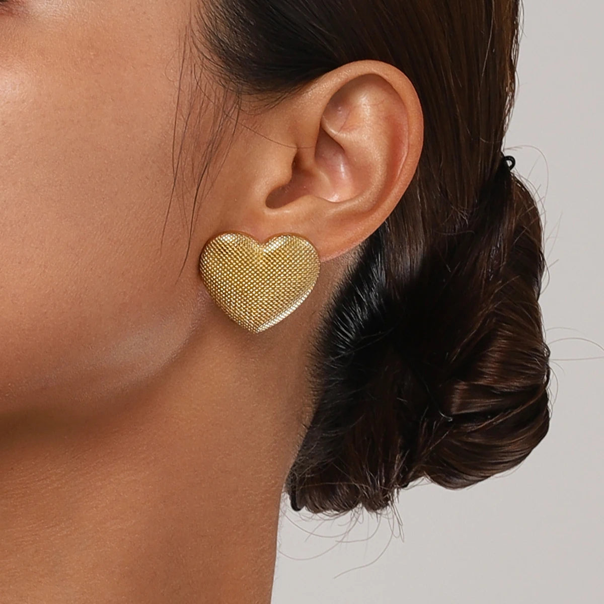 Sleek Heart Stud Earrings