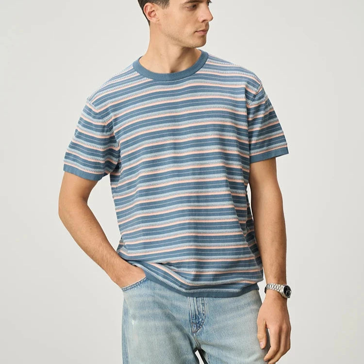 Summer Striped Knit T-Shirt