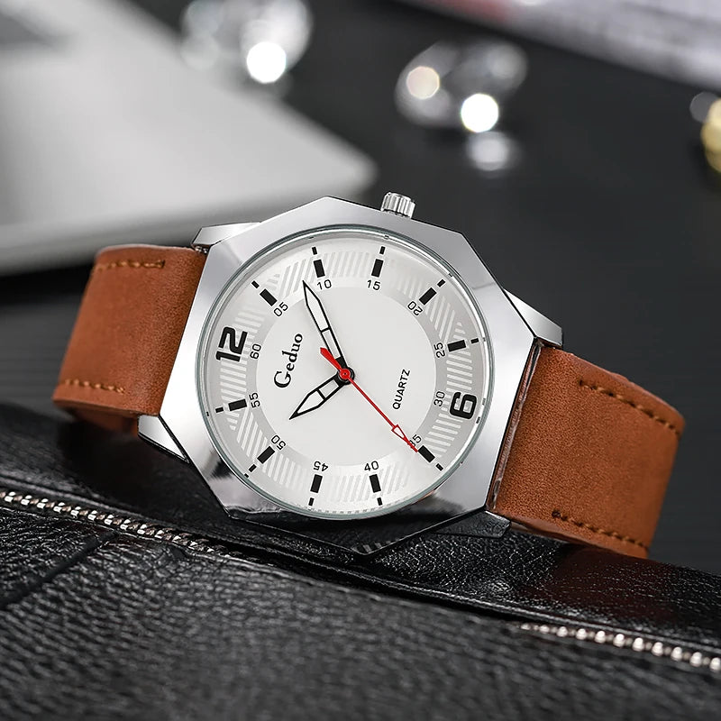 Vintage-Inspired Leather Strap Watch
