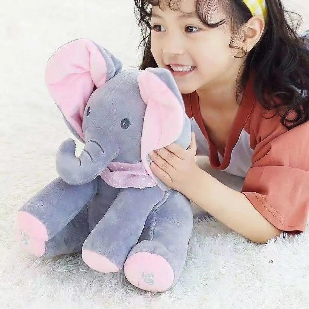 Peek-a-boo singing elephant doll soothing baby dolls