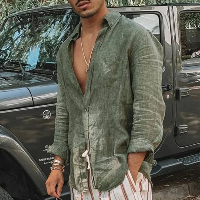 Men’s Oversized Long Sleeve Shirt – Effortless Style for Spring & Summer