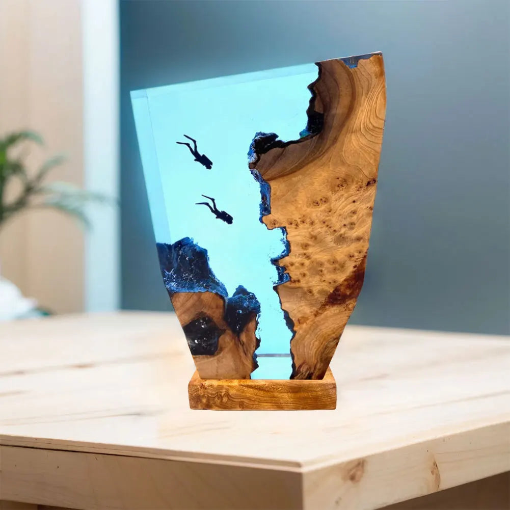 Deep Sea Diver Resin Lamp – Artistic Tabletop Statement Piece