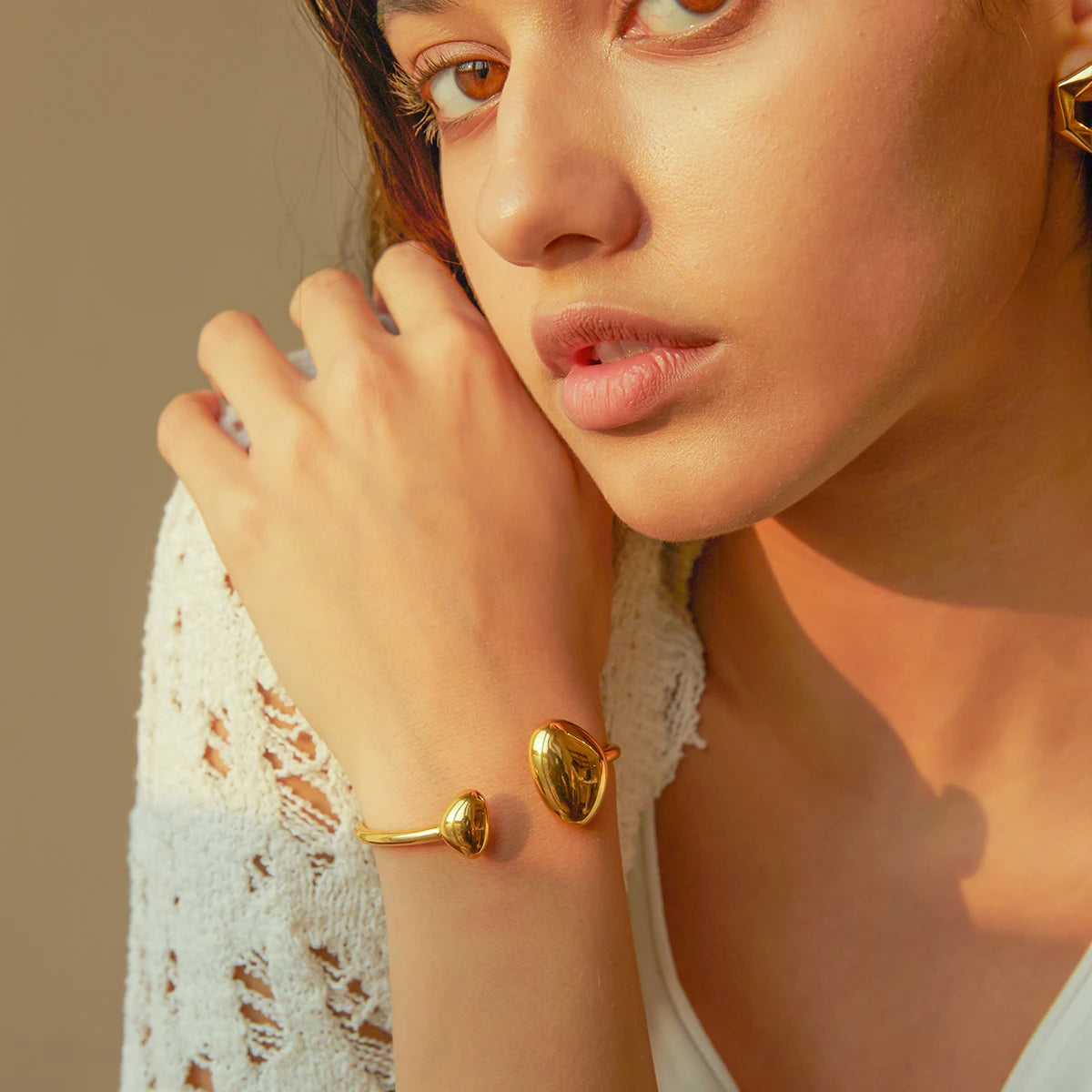 Liquid Gold Irregular Bangle