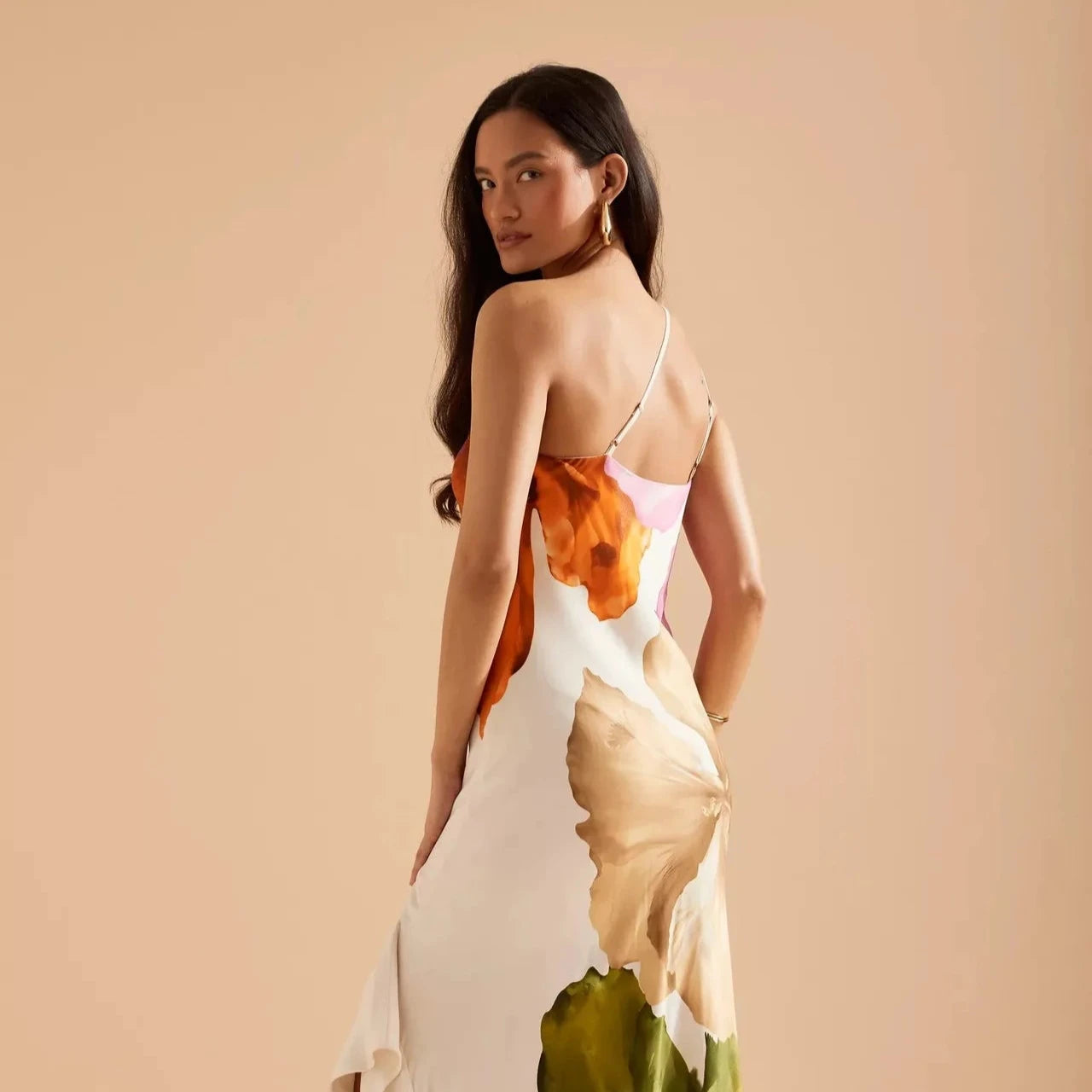 Veitche One-Shoulder Printed Maxi Dress