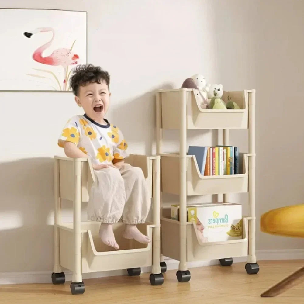 Trolley Bookshelf & Storage Rack – Slim Corner Organizer