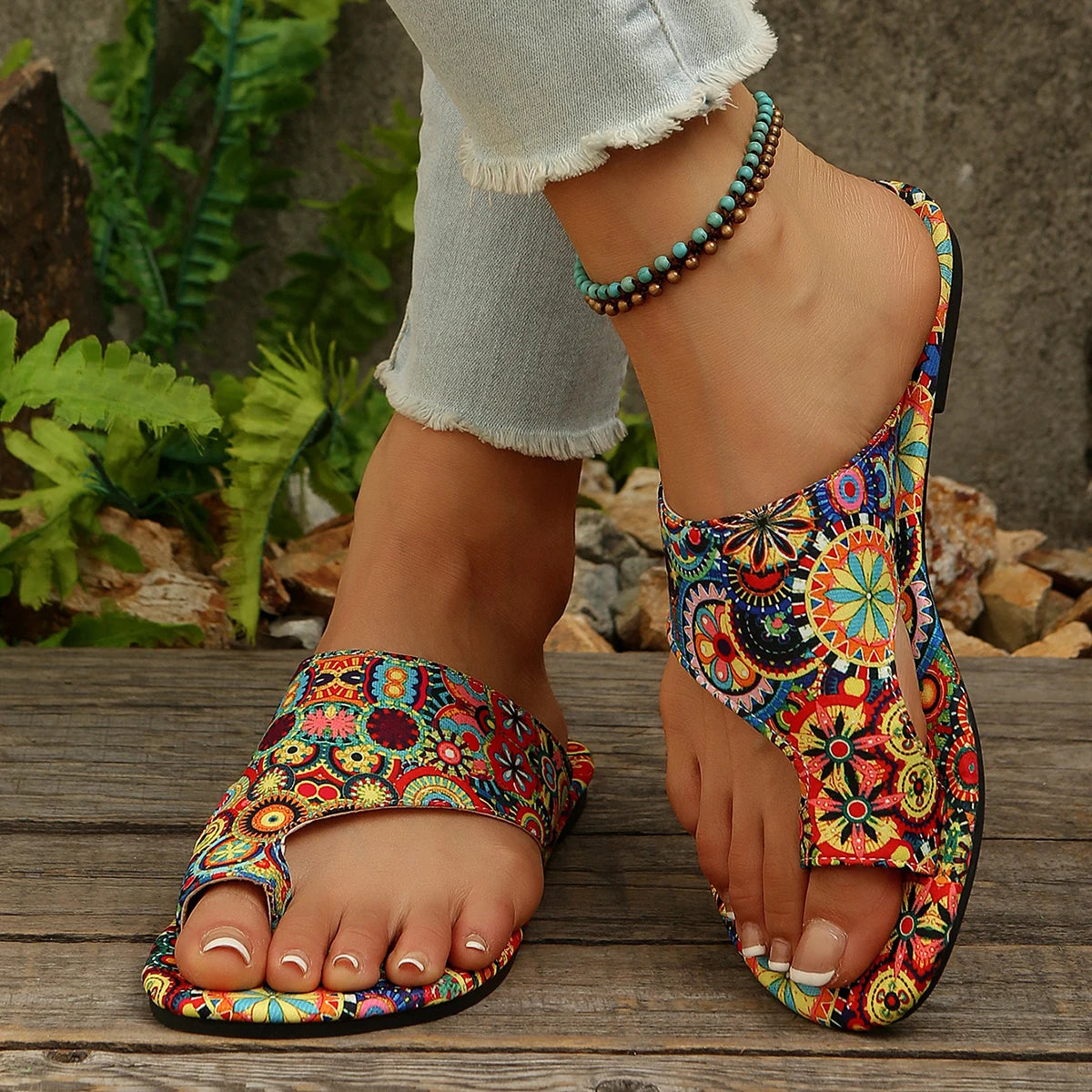 Bohemian Clip-Toe Flat Sandals 2025 Summer