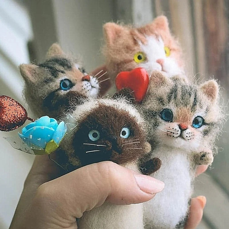 DIY Needle Felt Kit – Cute Cat Wool Felting for Beginners