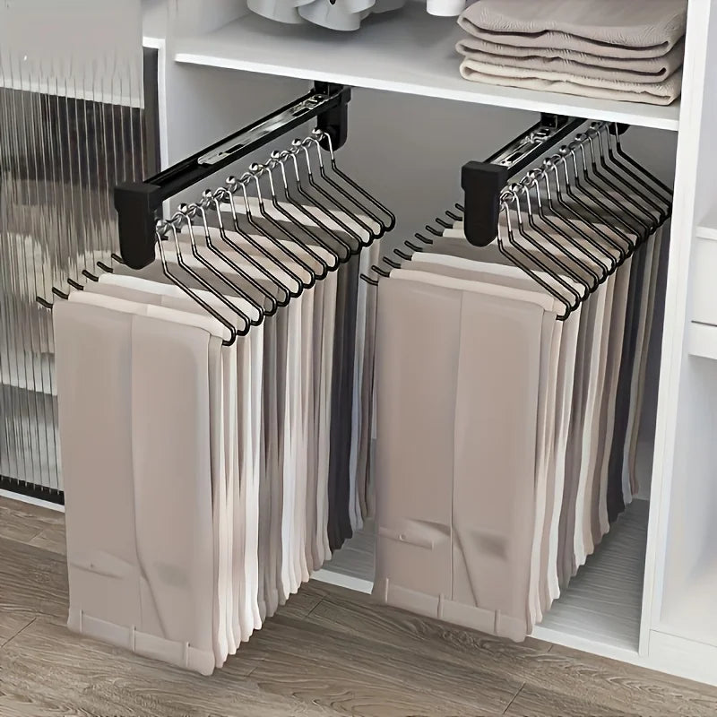 Pull-Out Clothes Rod – Foldable Hanging Rack for Wardrobes