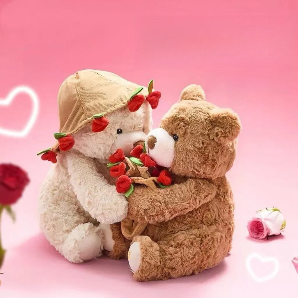 Cartoon Rose Bear Plush Toy