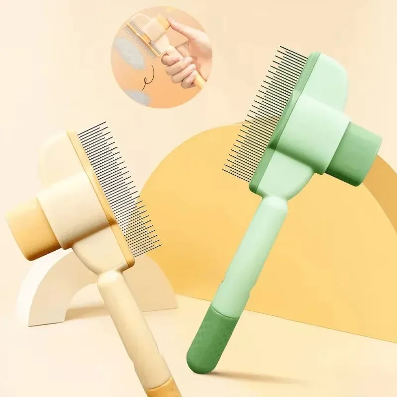 One-Click Pet Grooming Brush – Hair Removal Made Easy