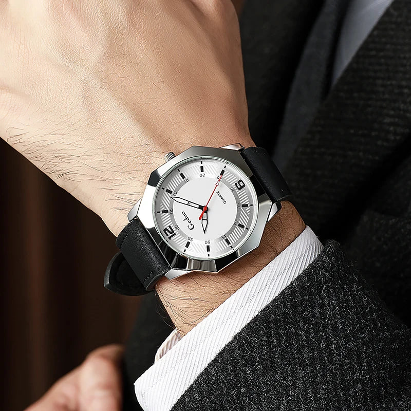 Vintage-Inspired Leather Strap Watch