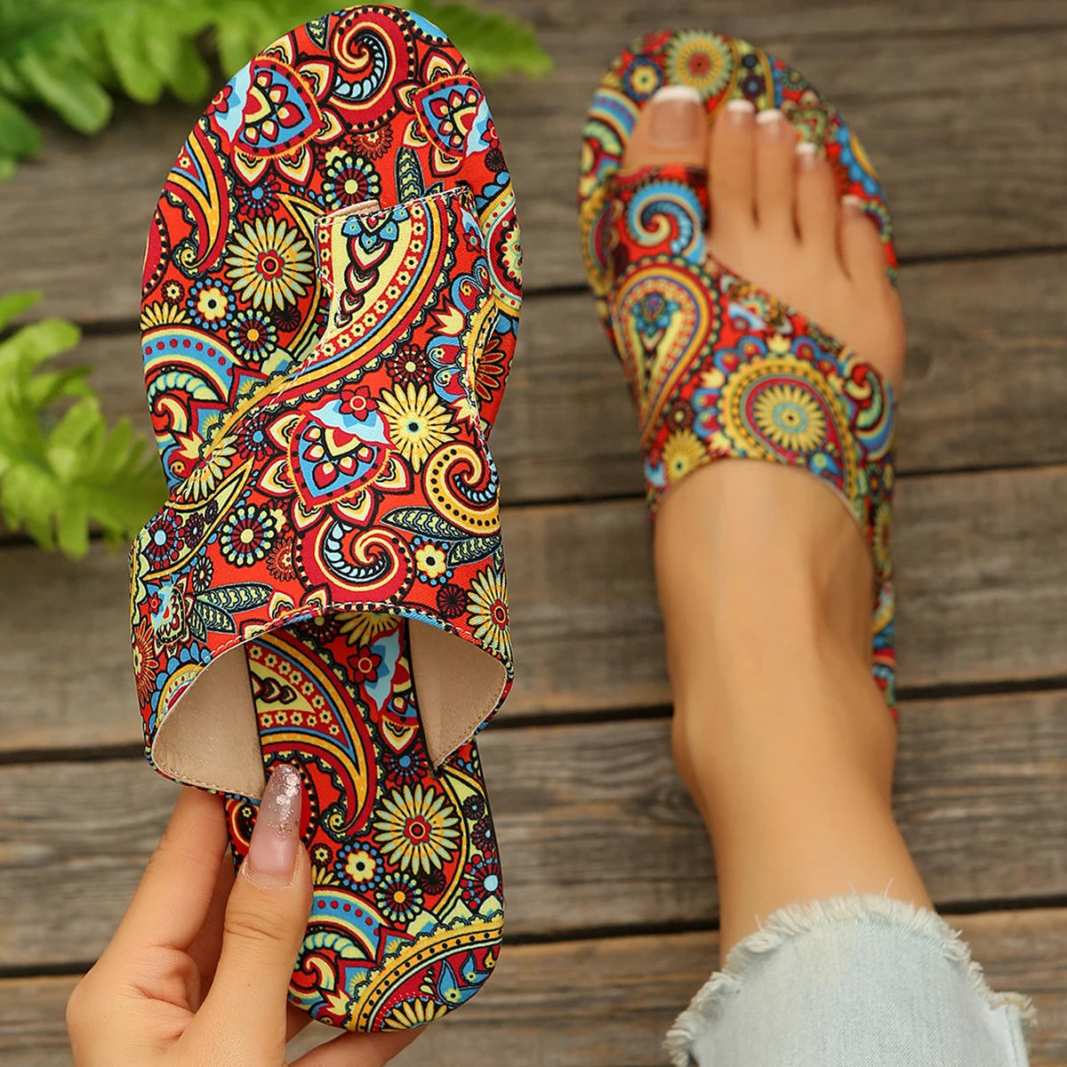Bohemian Clip-Toe Flat Sandals 2025 Summer