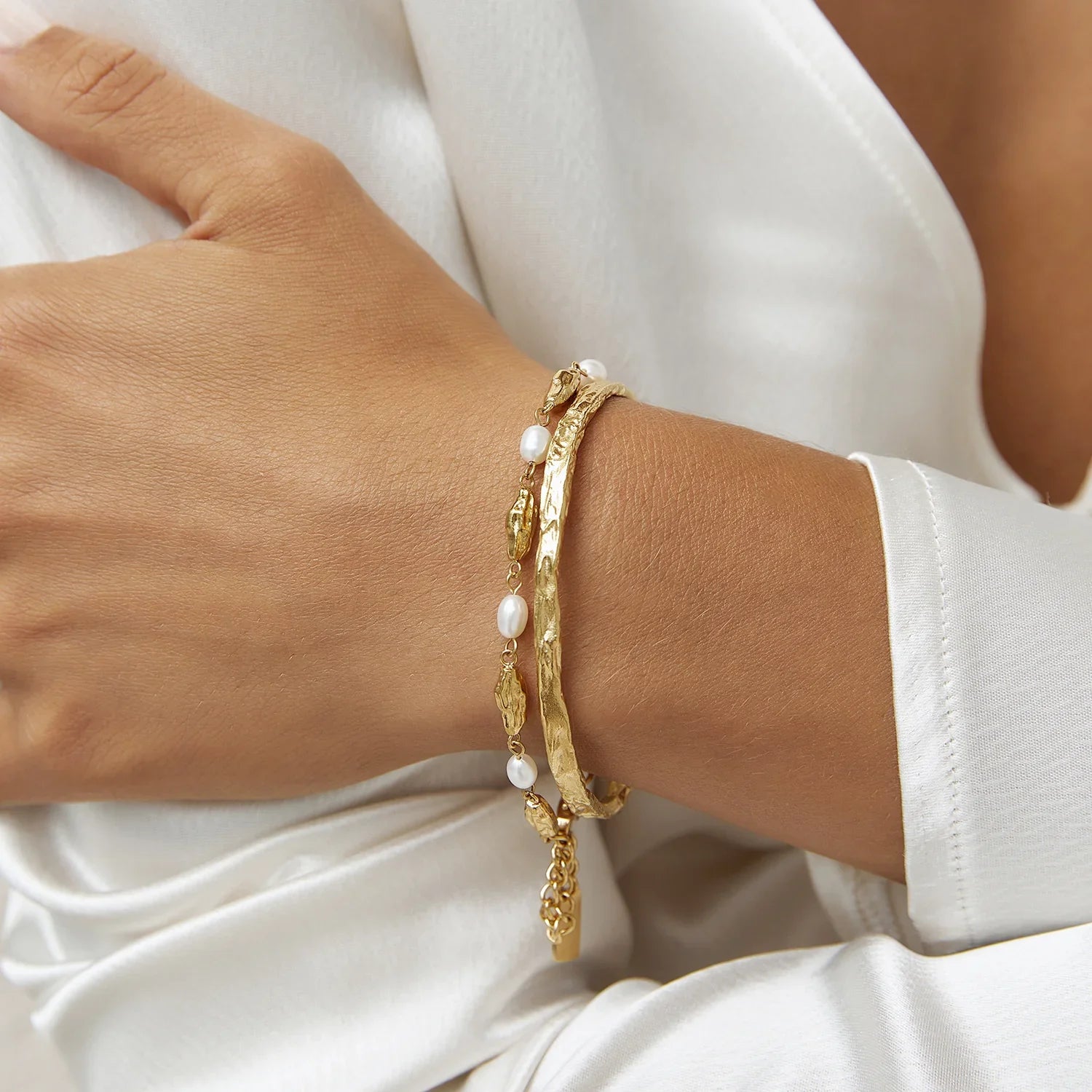Hammered Texture Cuff Bracelet