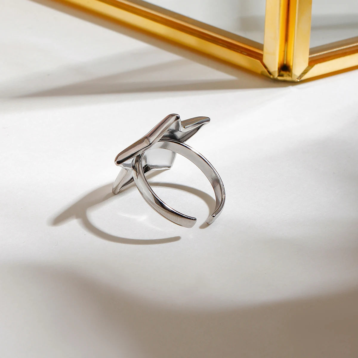 Plated Pentagram Open Ring