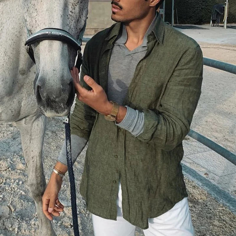 Men’s Oversized Long Sleeve Shirt – Effortless Style for Spring & Summer