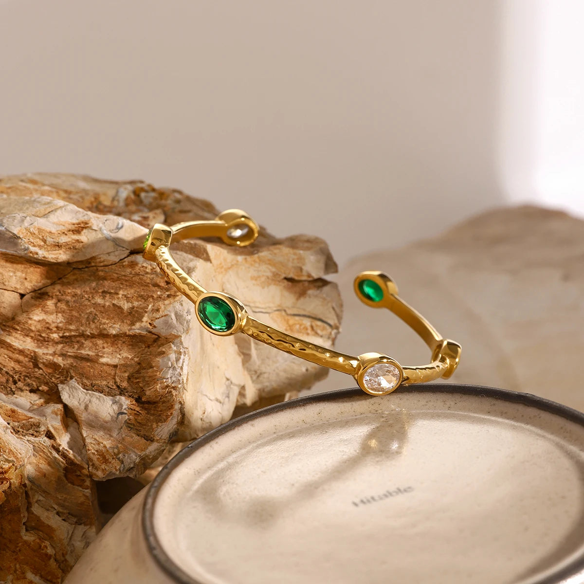 Green Zircon Adjustable Bracelet