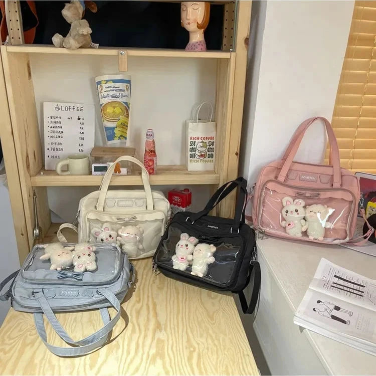 Transparent Ita Bag – Cute Canvas Crossbody for Girls