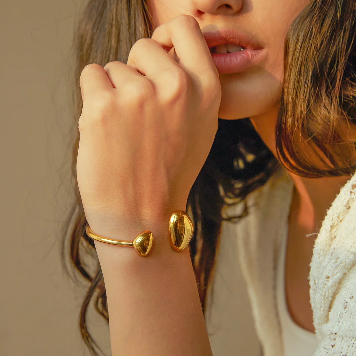 Liquid Gold Irregular Bangle