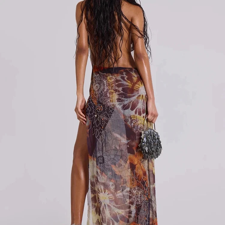 Aesthetic Mesh Maxi Dress
