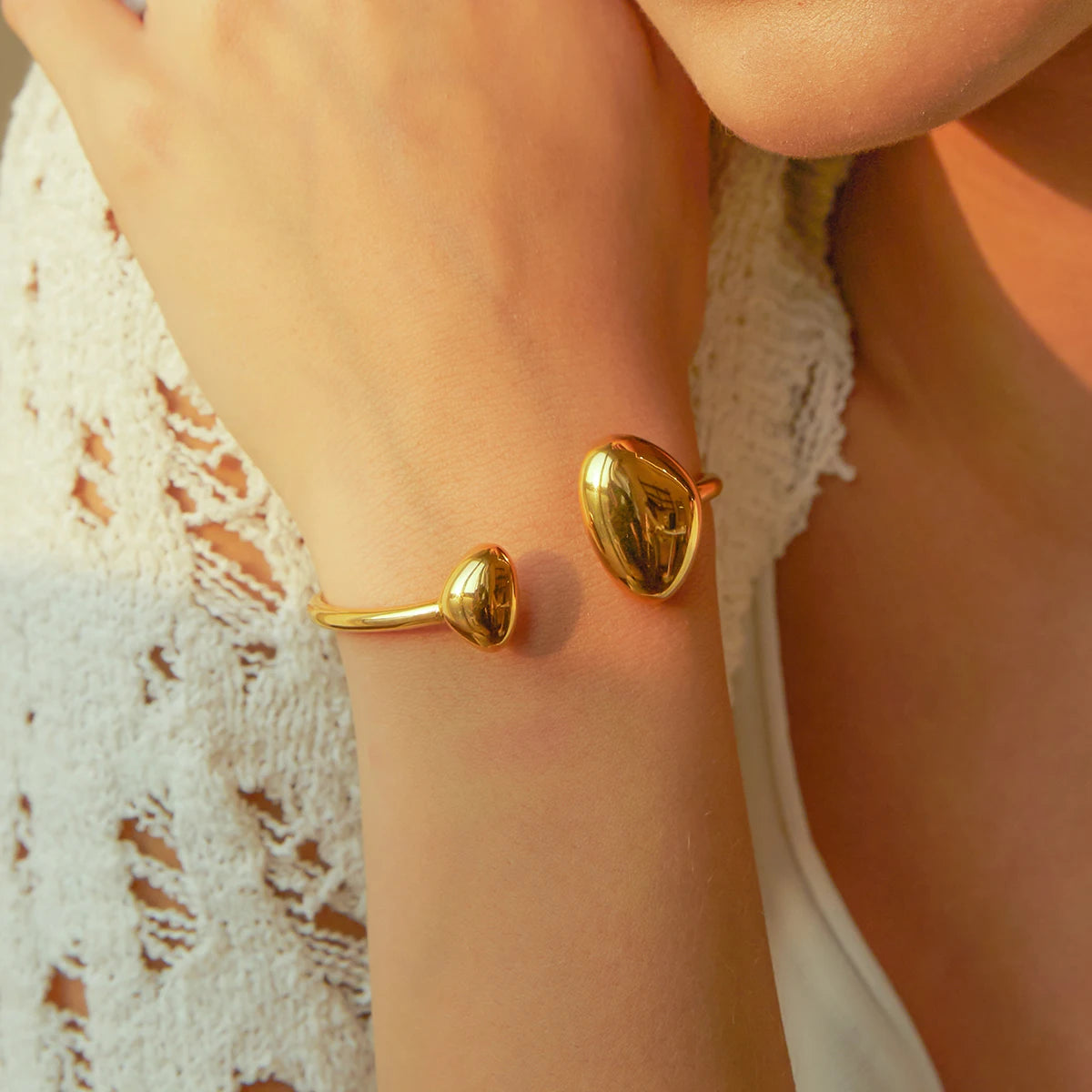 Liquid Gold Irregular Bangle