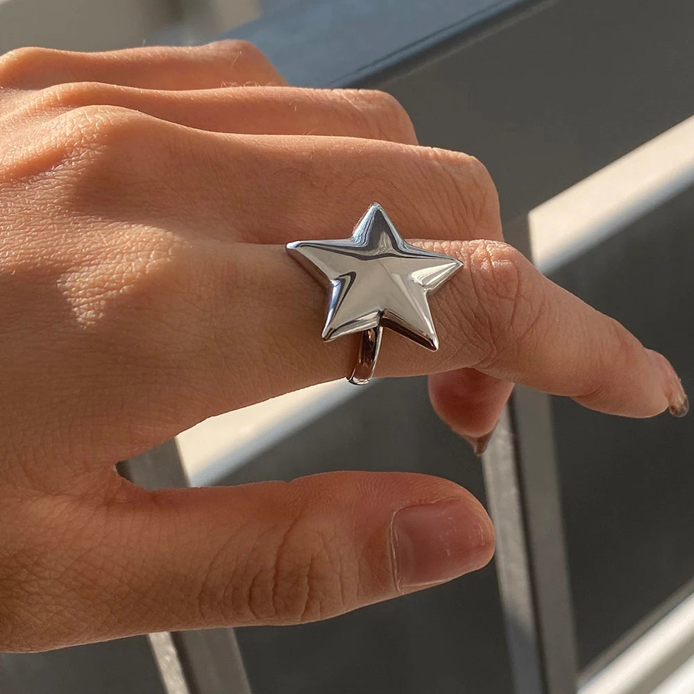 Plated Pentagram Open Ring
