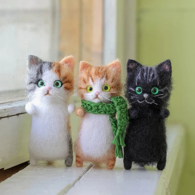 DIY Needle Felt Kit – Cute Cat Wool Felting for Beginners