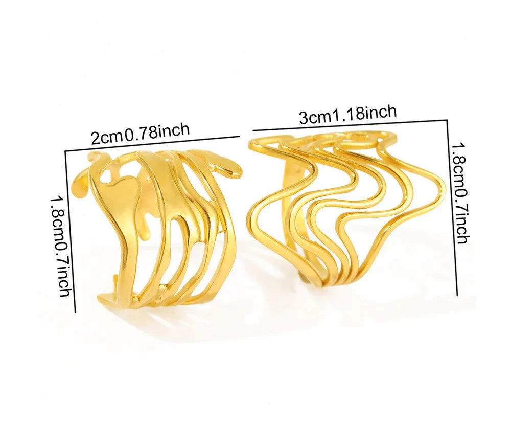 2-Piece Irregular Lava Ring Set