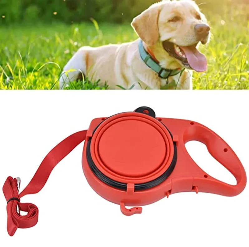 All-in-One Dog Leash – Built-In Water, Bowl & Bag Holder