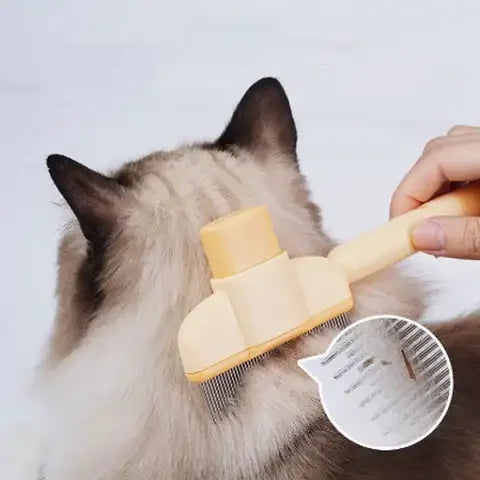 One-Click Pet Grooming Brush – Hair Removal Made Easy