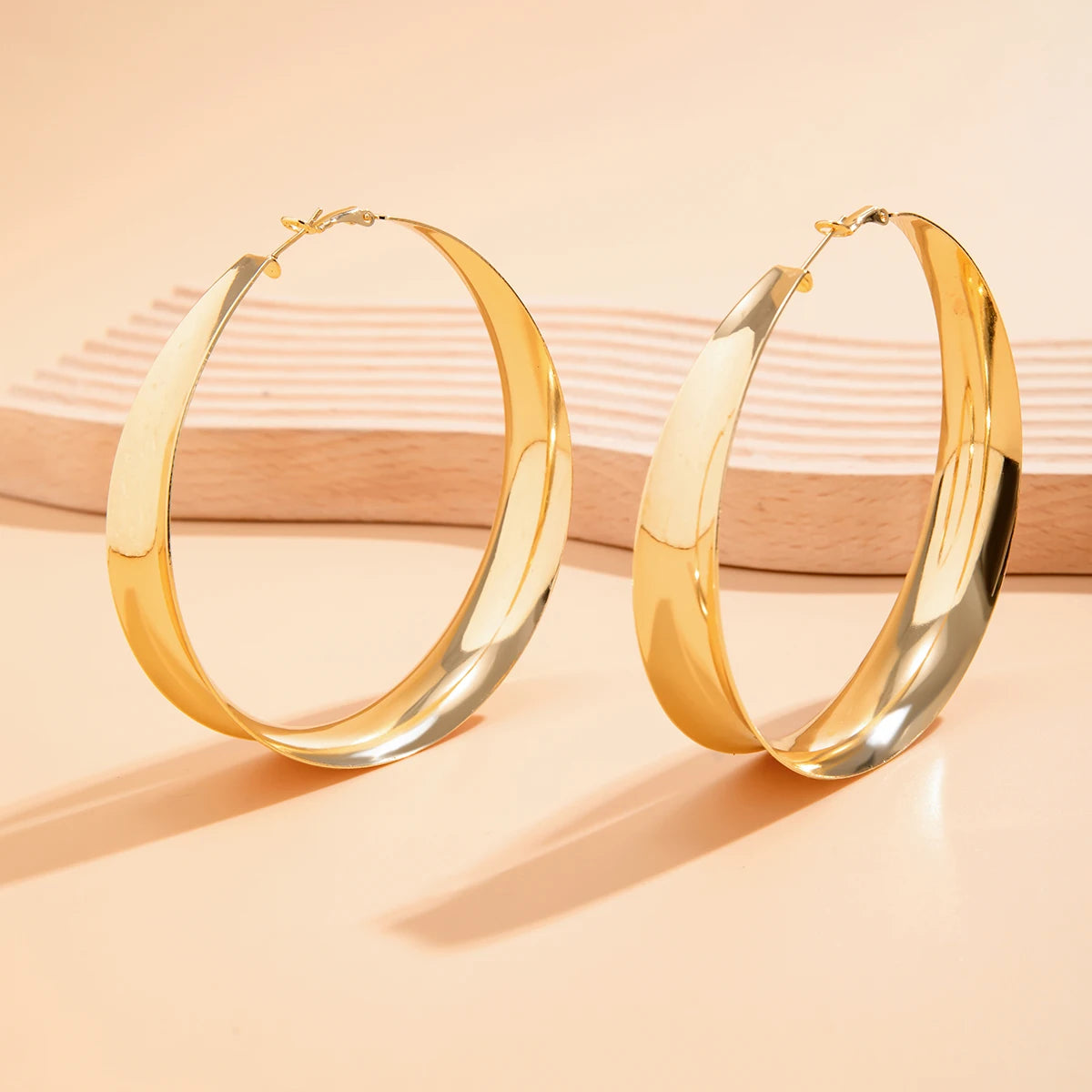 Imperial Shine Exaggerated Big Hollow Round Hoop Earrings – Fashion Statement Jewelry