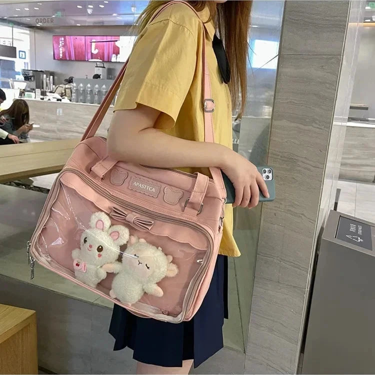 Transparent Ita Bag – Cute Canvas Crossbody for Girls
