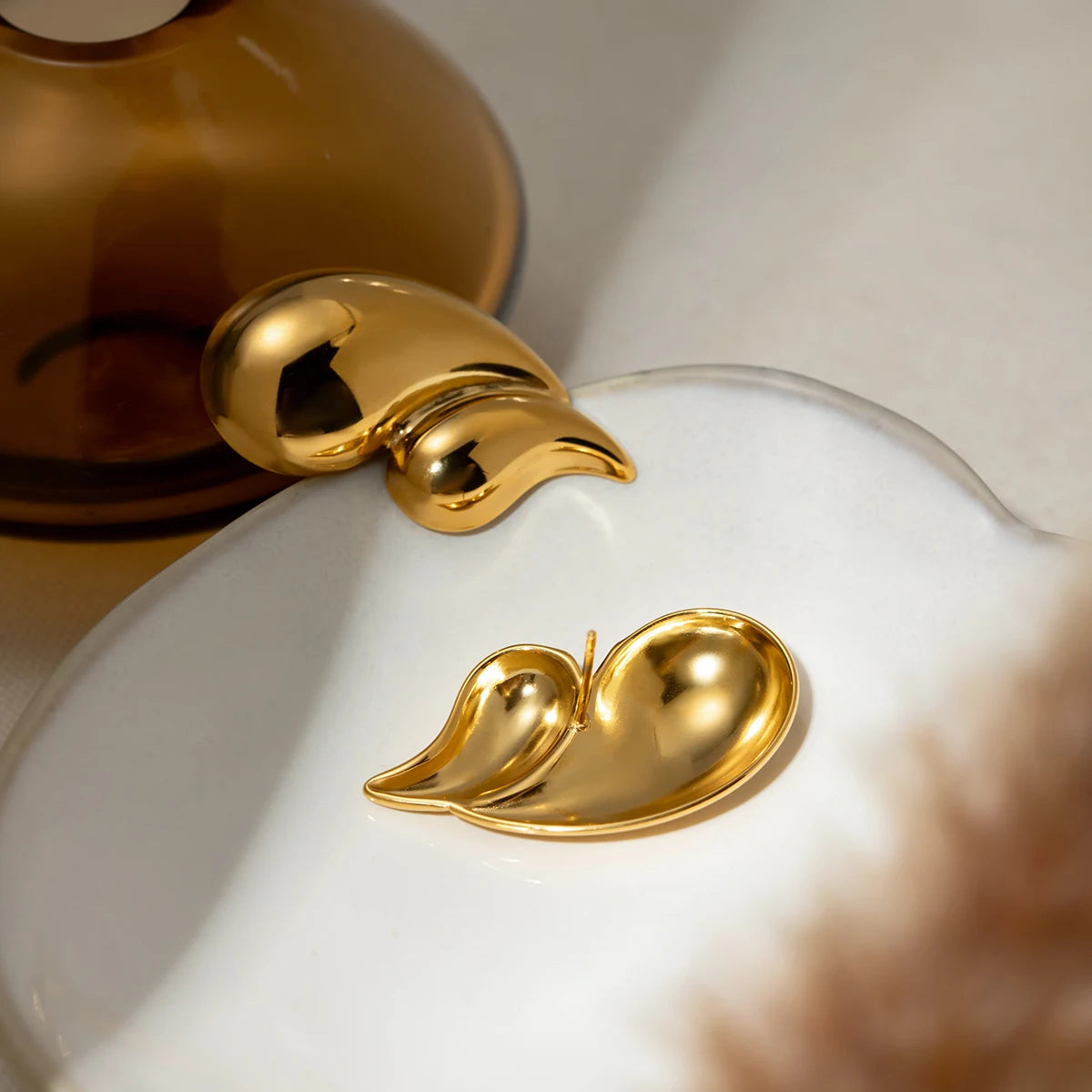 Double-Layer Water Drop Earrings