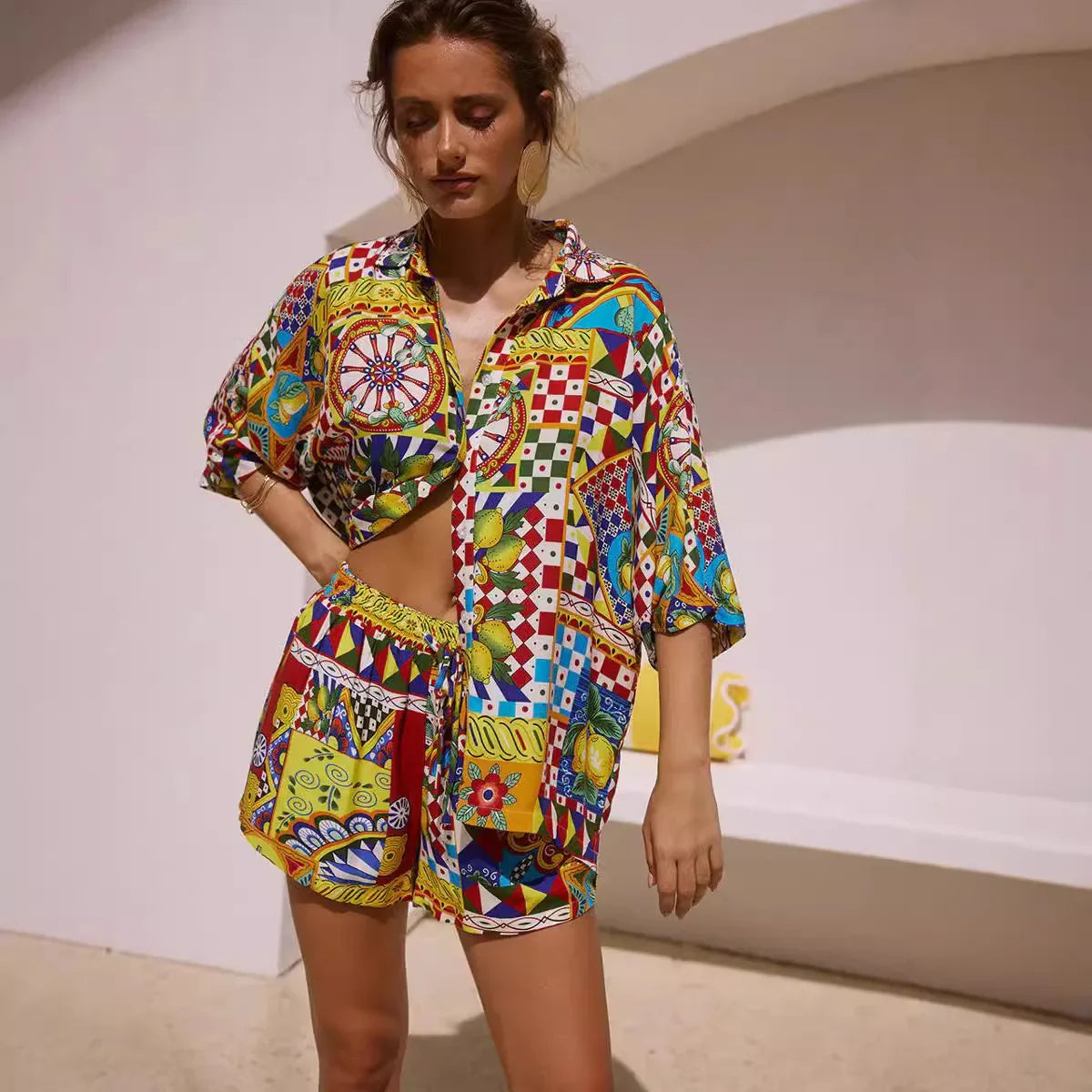 Patchwork Knot Skirt Set