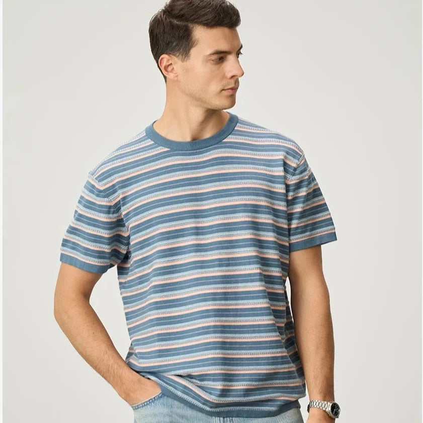Summer Striped Knit T-Shirt