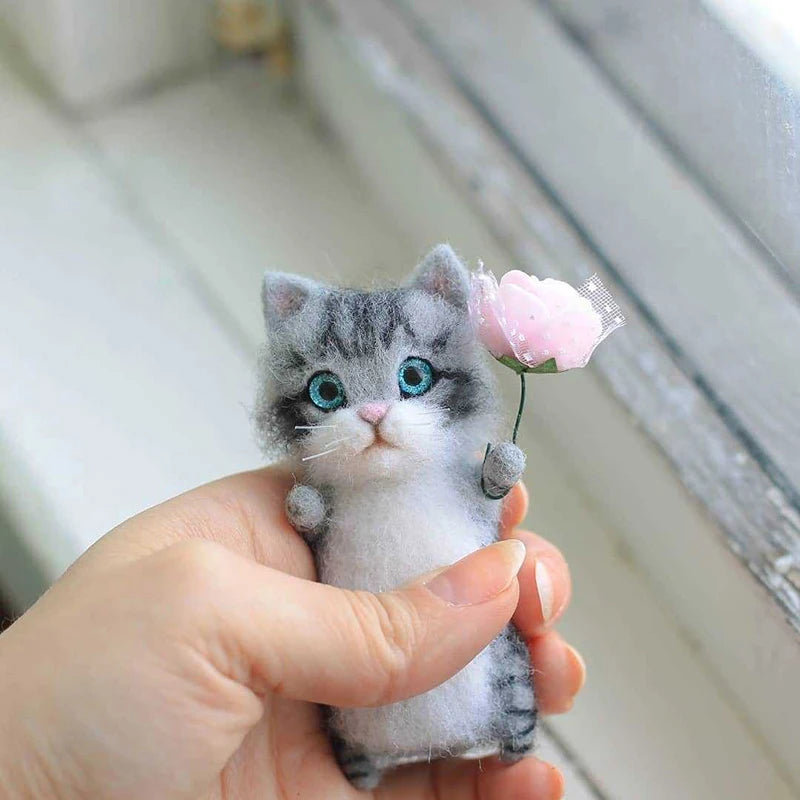 DIY Needle Felt Kit – Cute Cat Wool Felting for Beginners