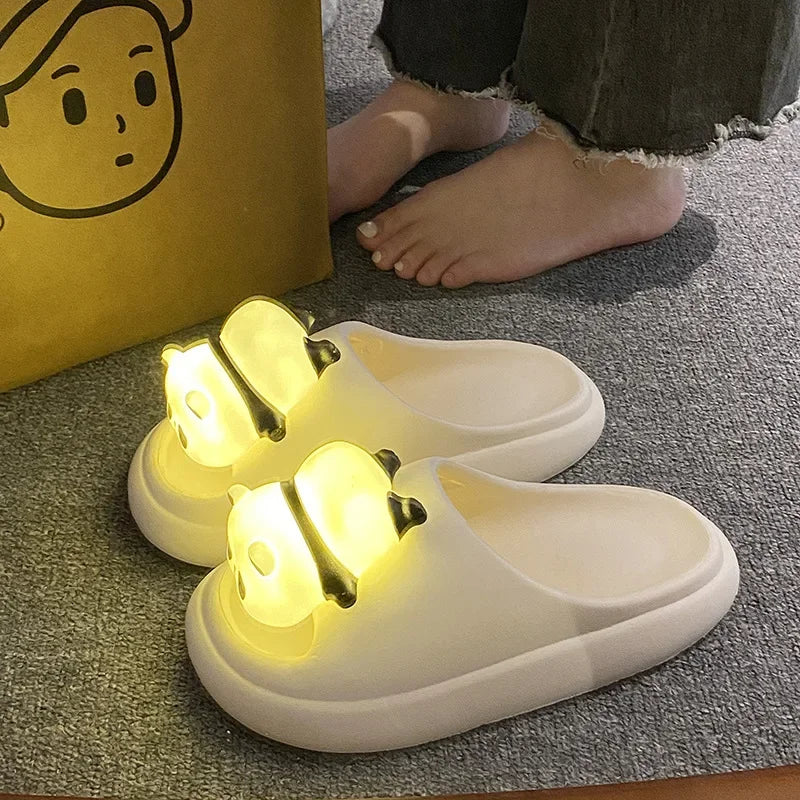 Panda LED Light Indoor Slippers – Soft EVA Comfy Slip-Ons