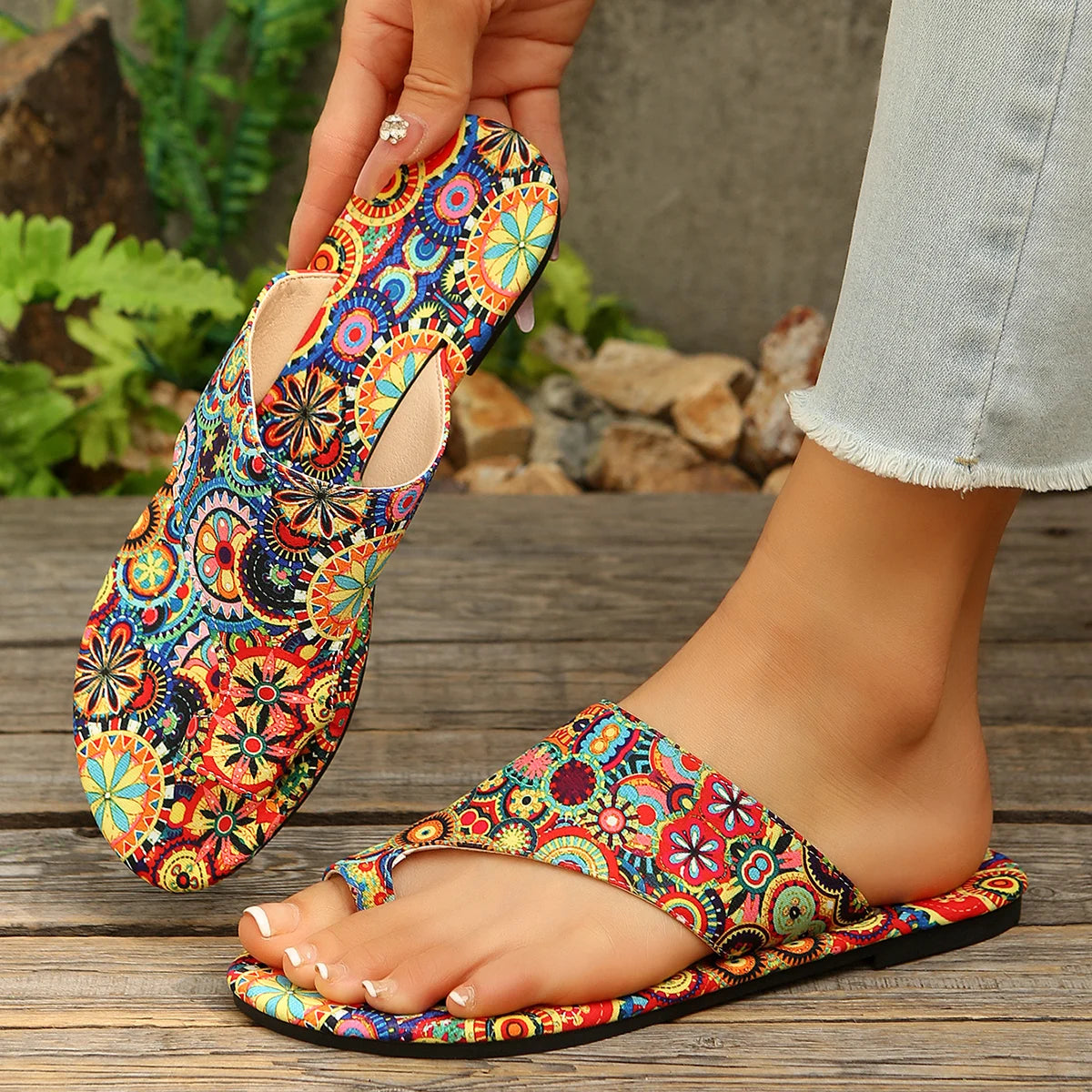 Bohemian Clip-Toe Flat Sandals 2025 Summer