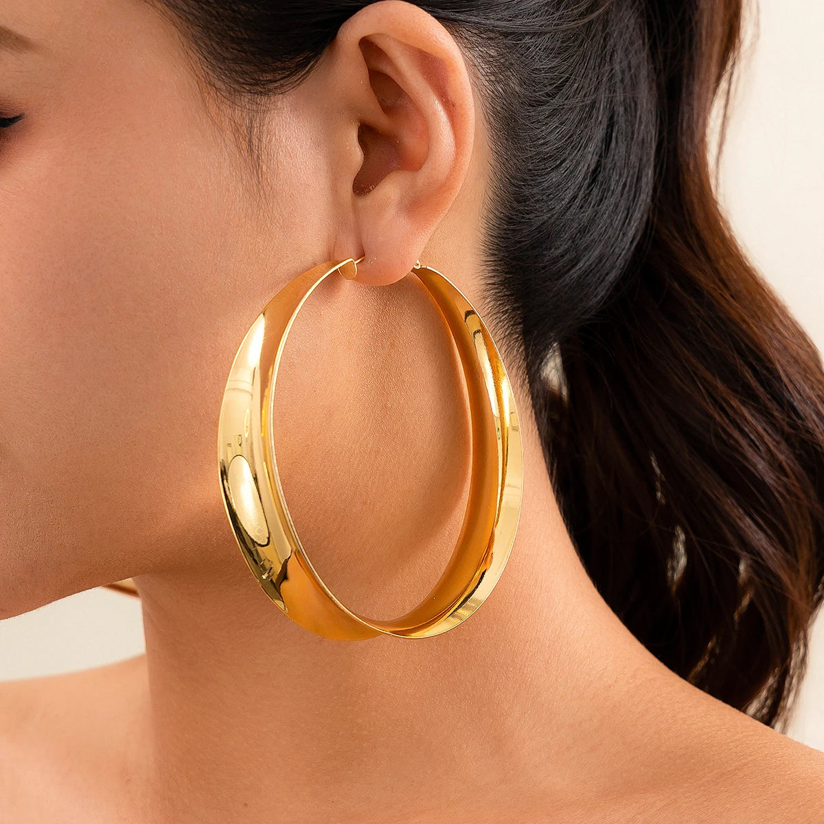 Imperial Shine Exaggerated Big Hollow Round Hoop Earrings – Fashion Statement Jewelry