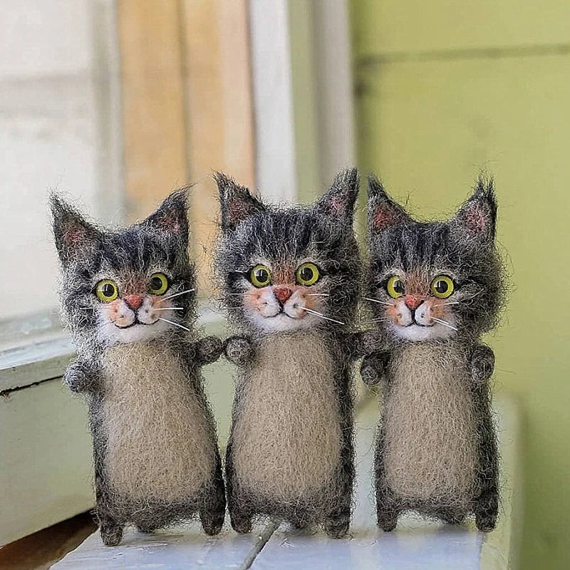 DIY Needle Felt Kit – Cute Cat Wool Felting for Beginners