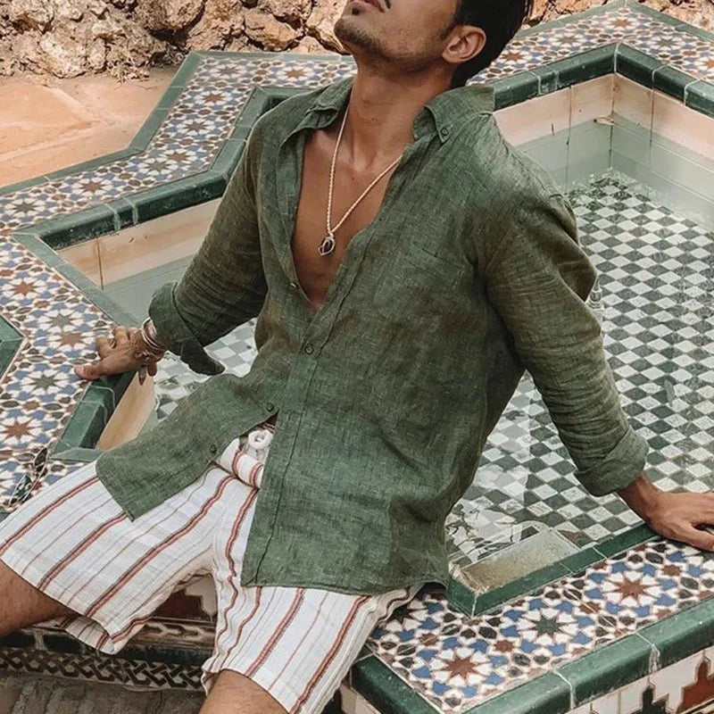 Men’s Oversized Long Sleeve Shirt – Effortless Style for Spring & Summer