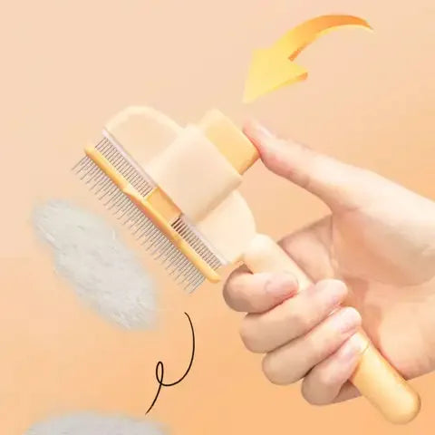 One-Click Pet Grooming Brush – Hair Removal Made Easy