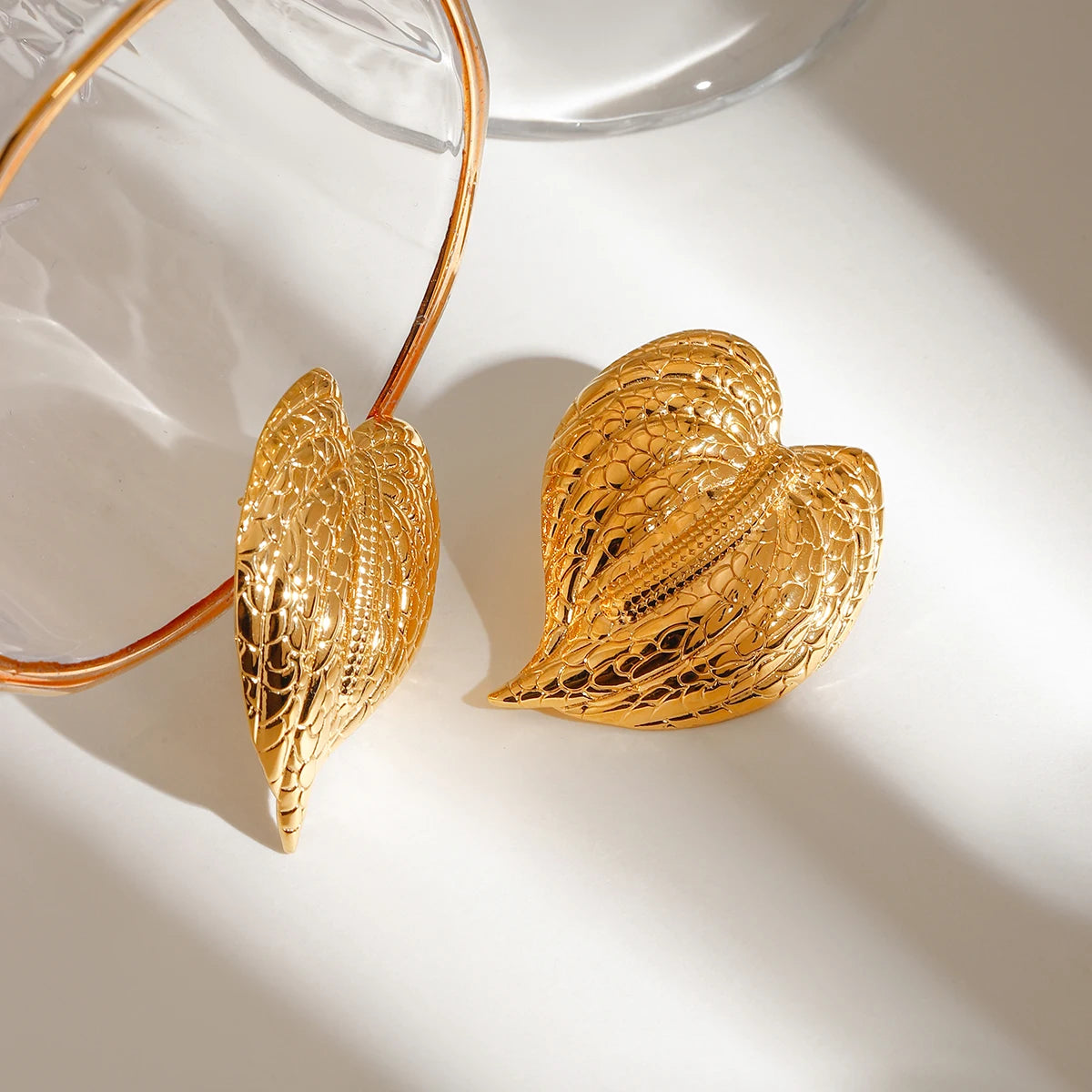 Hammered Leaf Earrings