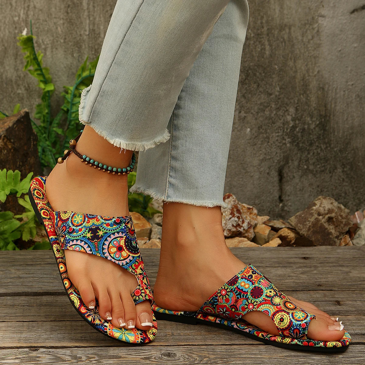 Bohemian Clip-Toe Flat Sandals 2025 Summer