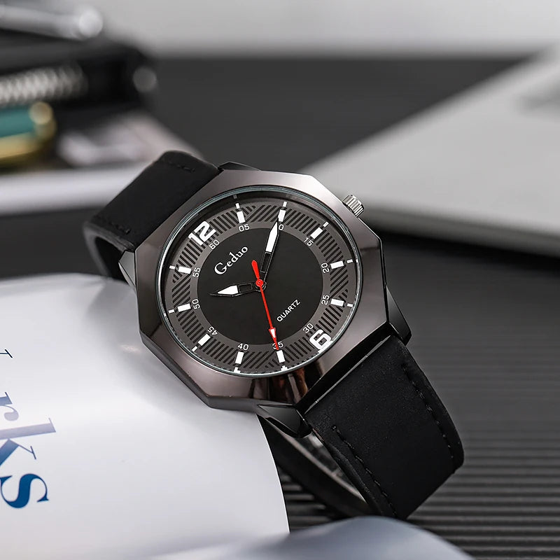 Vintage-Inspired Leather Strap Watch