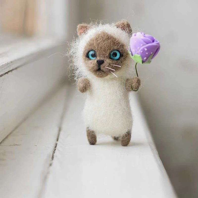 DIY Needle Felt Kit – Cute Cat Wool Felting for Beginners