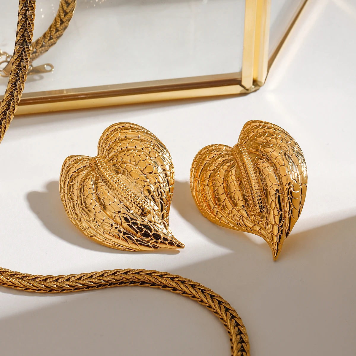 Hammered Leaf Earrings
