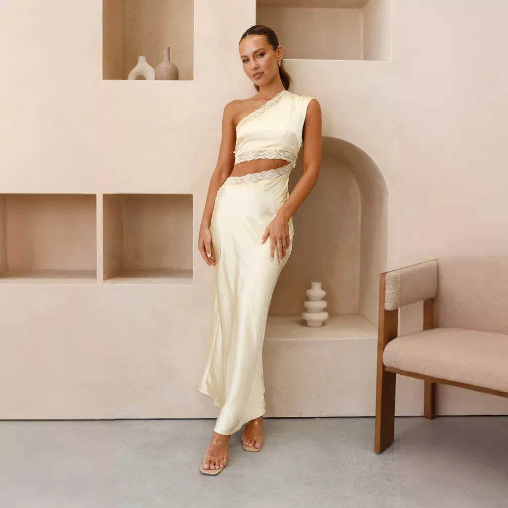 Elegant Floral Lace Backless Dress