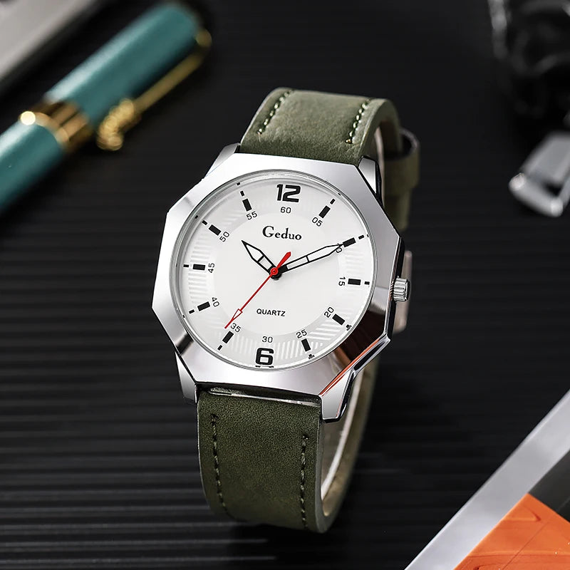 Vintage-Inspired Leather Strap Watch
