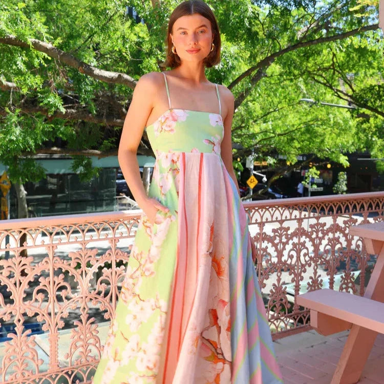 Color Block Maxi Dress